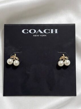 COACH Pearl Cherry Stud Earrings